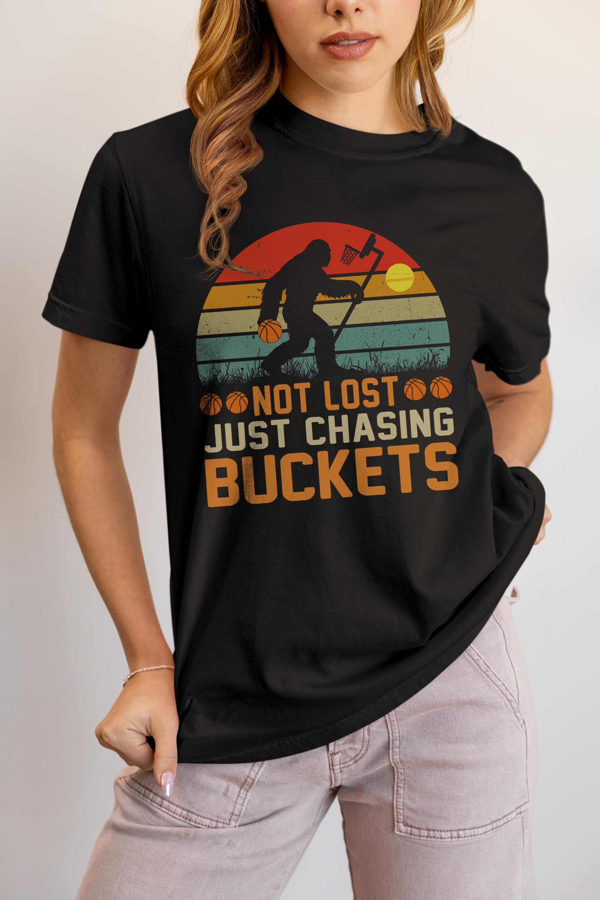 Funny Bigfoot Chasing Buckets Unisex T-shirts