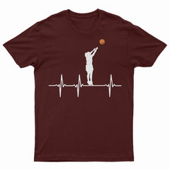 Basketball Heartbeat For Girls Youth T-Shirt