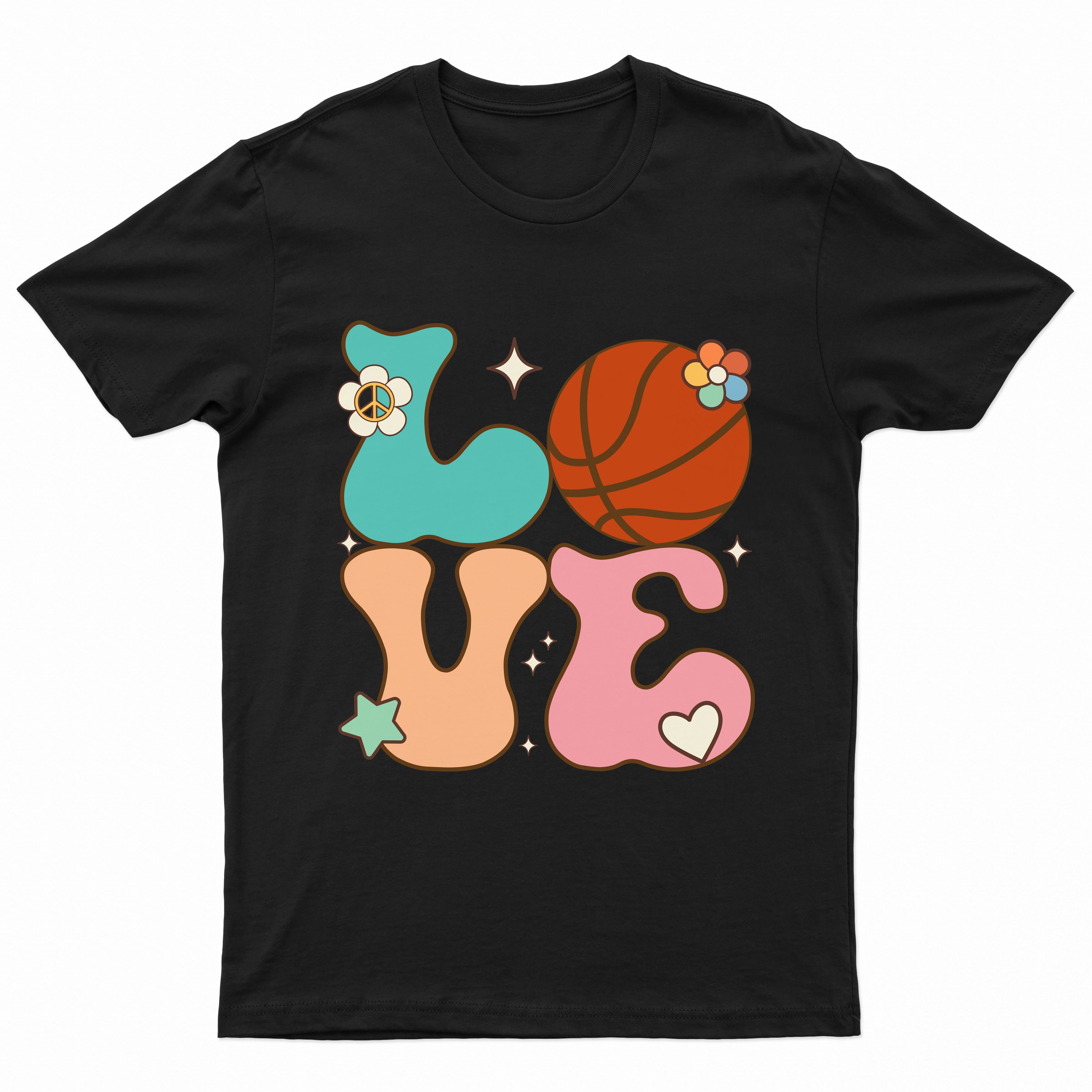 Cute Love Basketball Groovy Kids Youth T-Shirt