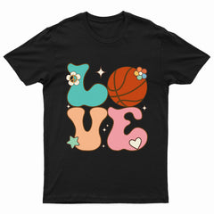 Cute Love Basketball Groovy Kids Youth T-Shirt