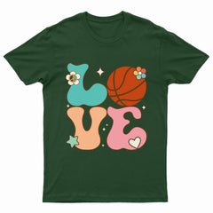 Cute Love Basketball Groovy Kids Youth T-Shirt