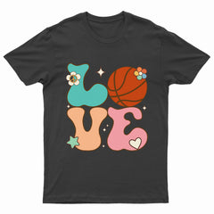 Cute Love Basketball Groovy Kids Youth T-Shirt