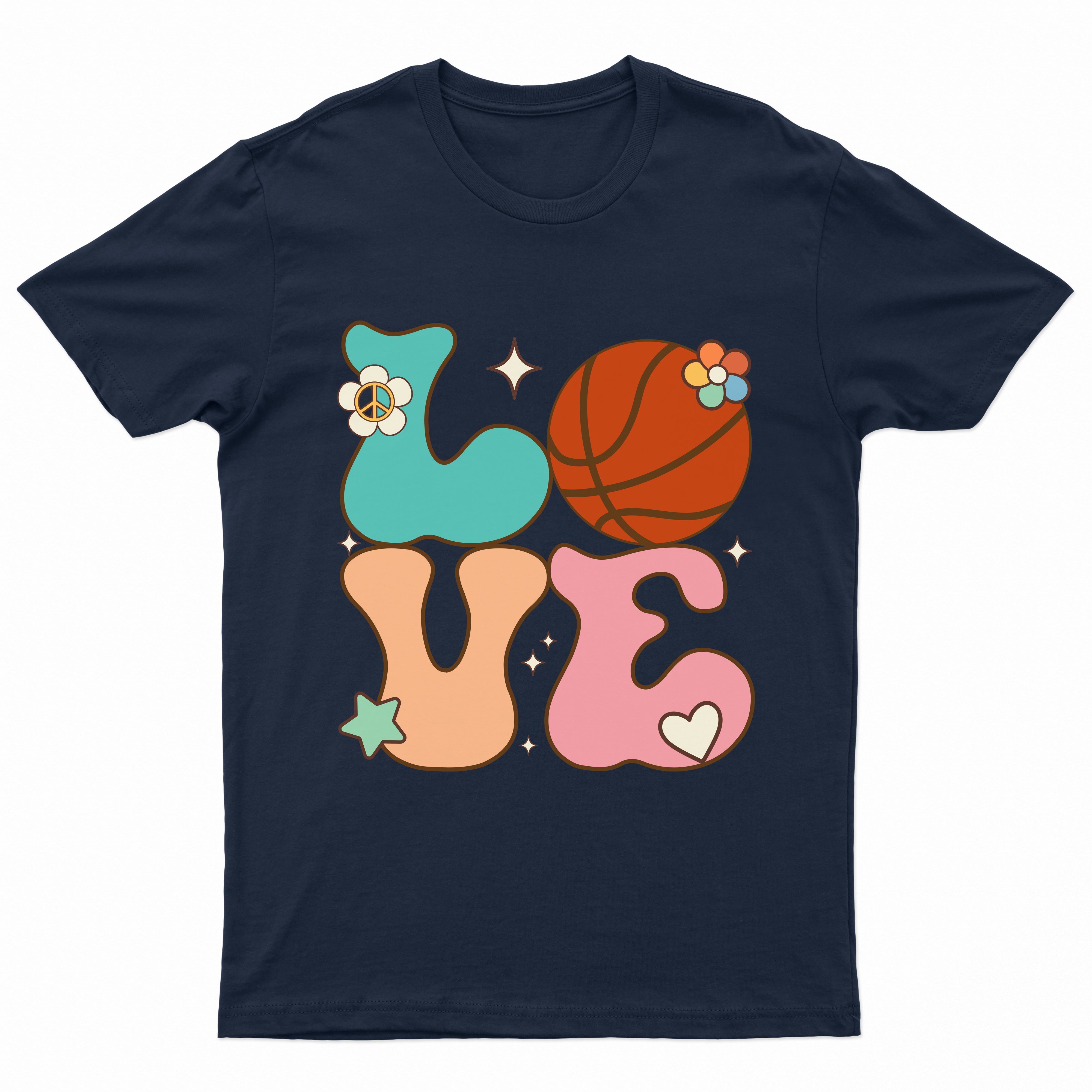 Cute Love Basketball Groovy Kids Youth T-Shirt