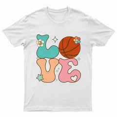 Cute Love Basketball Groovy Kids Youth T-Shirt
