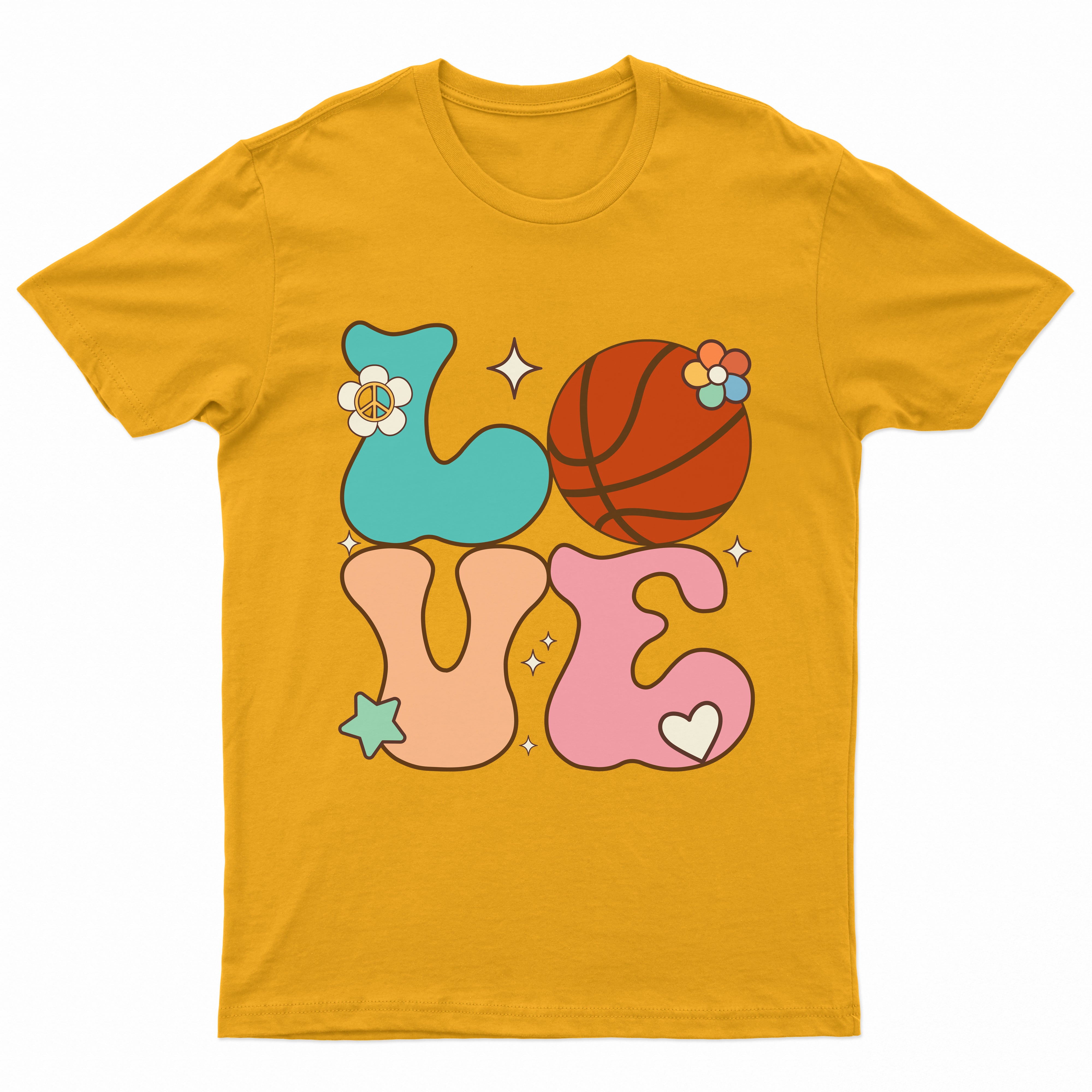Cute Love Basketball Groovy Kids Youth T-Shirt